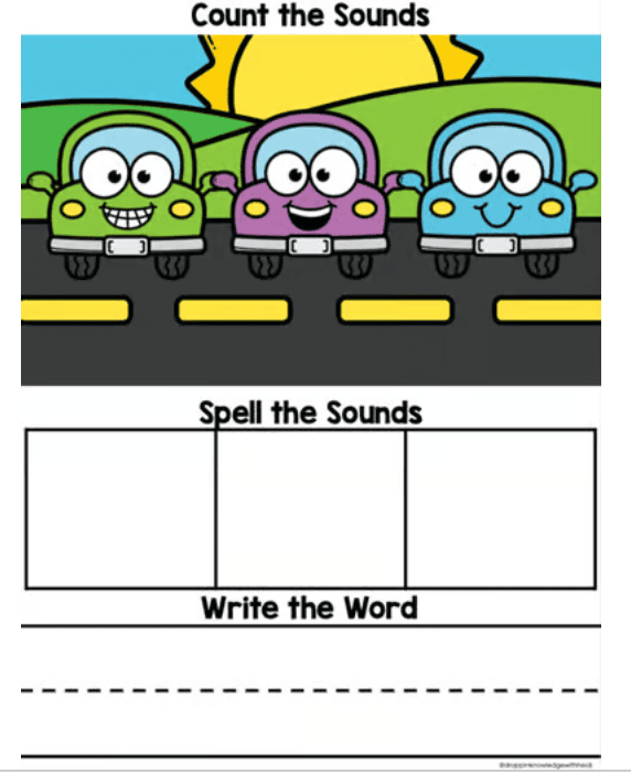 Orthographic Mapping Word Mats -Cars/Monster Truck Version (Sound Boxes) - Image 2